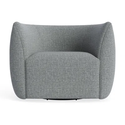 Blu Dot Council Swivel Lounge Chair - Kvadrat Guest Grey Blue