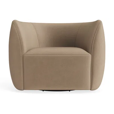 Blu Dot Council Swivel Lounge Chair - Otter Velvet