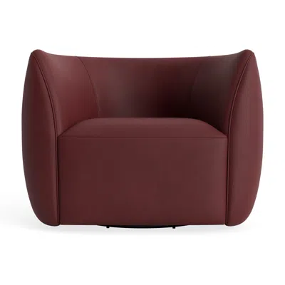 Blu Dot Council Swivel Lounge Chair - Oxblood Leather