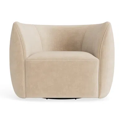 Blu Dot Council Swivel Lounge Chair - Stone Leather In Gray