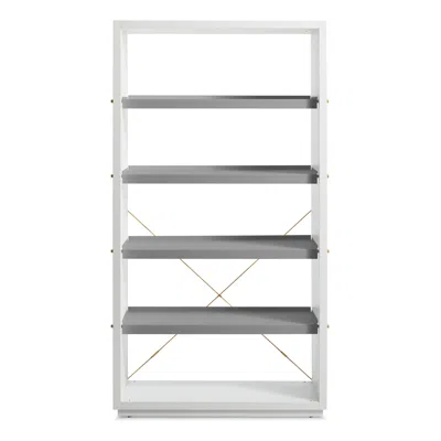 Blu Dot D3 Bookcase - White On Ash / Risk-averse Grey