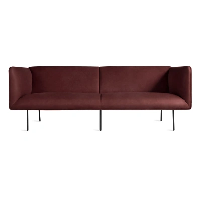 Blu Dot Dandy 96" Leather Sofa In Oxblood Leather