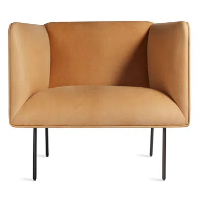 Blu Dot Dandy Leather Lounge Chair In Camel Leather