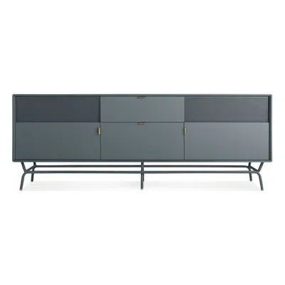 Blu Dot Dang 2 Door / 2 Drawer Console In Marine Blue