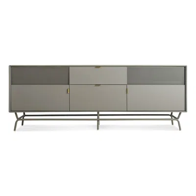Blu Dot Dang 2 Door / 2 Drawer Console In Risk-averse Grey