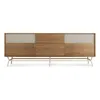 Blu Dot Dang 2 Door / 2 Drawer Console In Walnut/putty Grey