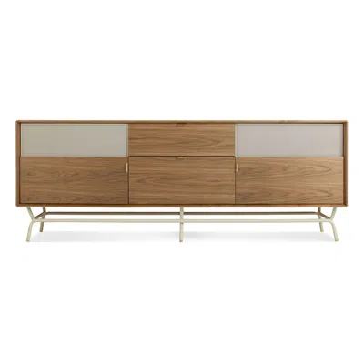 Blu Dot Dang 2 Door / 2 Drawer Console In Walnut/putty Grey