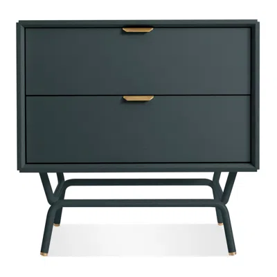 Blu Dot Dang 2 Drawer Nightstand - Navy Green In Multi
