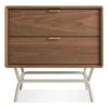 Blu Dot Dang 2 Drawer Nightstand - Walnut / Putty Grey