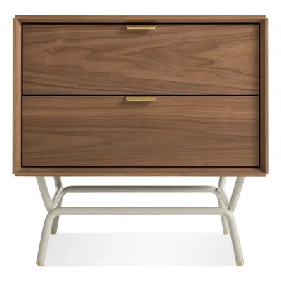 Blu Dot Dang 2 Drawer Nightstand - Walnut / Putty Grey