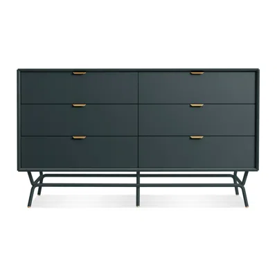 Blu Dot Dang 6 Drawer Dresser - Navy Green In Multi