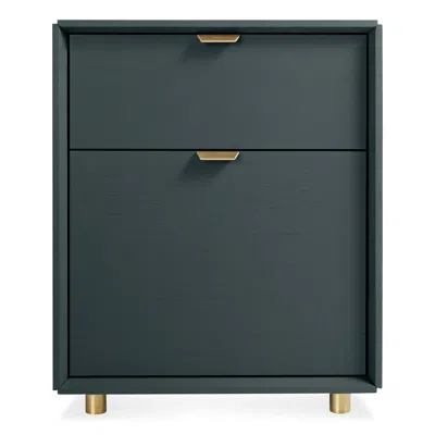 Blu Dot Dang File Pedestal - Navy Green In Multi