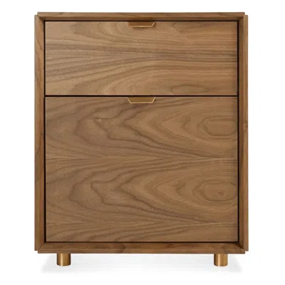 Blu Dot Dang File Pedestal - Walnut In Brown