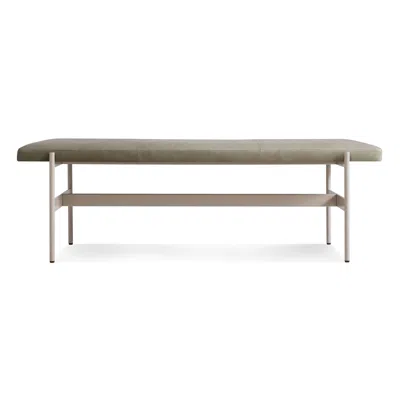 Blu Dot Daybench In Grey Green Leather/putty