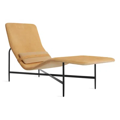 Blu Dot Deep Thoughts Chaise In Camel Leather