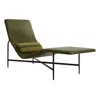 Blu Dot Deep Thoughts Chaise In Loden Green Leather