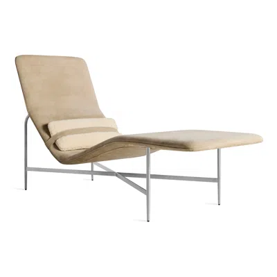 Blu Dot Deep Thoughts Chaise In Stone Leather