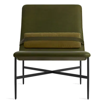 Blu Dot Deep Thoughts Leather Lounge Chair - Loden Green Leather
