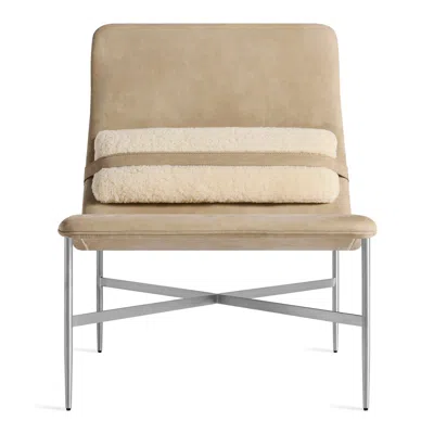 Blu Dot Deep Thoughts Leather Lounge Chair - Stone Leather In Gray