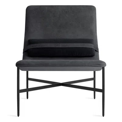 Blu Dot Deep Thoughts Lounge Chair In Ink Leather