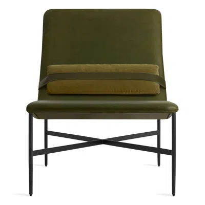 Blu Dot Deep Thoughts Lounge Chair In Loden Green Leather