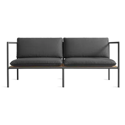 Blu Dot Dog Days Outdoor 2 Seat Sofa In Sunbrella Coal/charcoal