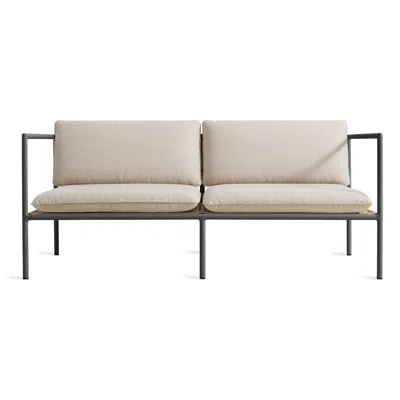 Blu Dot Dog Days Outdoor 2 Seat Sofa - Sunbrella Linen / Charcoal