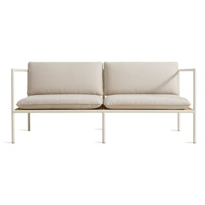 Blu Dot Dog Days Outdoor 2 Seat Sofa In Sunbrella Linen/white