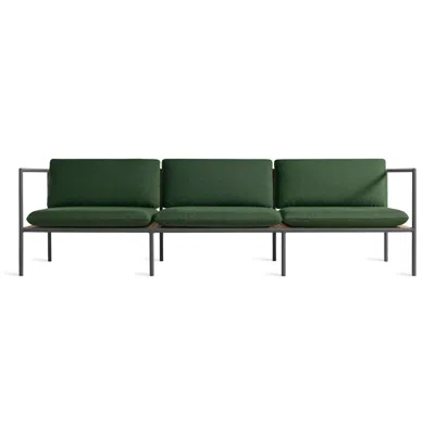Blu Dot Dog Days Outdoor 3 Seat Sofa - Sunbrella Ivy / Charcoal