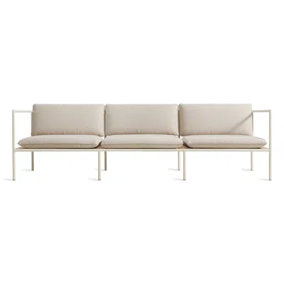 Blu Dot Dog Days Outdoor 3 Seat Sofa - Sunbrella Linen / White