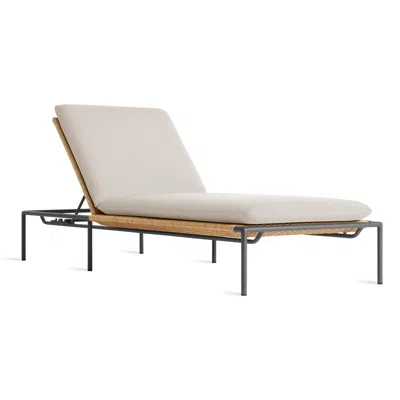 Blu Dot Dog Days Outdoor Sun Lounger - Sunbrella Linen / Charcoal