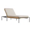 Blu Dot Dog Days Outdoor Sun Lounger In Sunbrella Linen/charcoal
