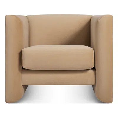 Blu Dot Double Down Lounge Chair - Camel Velvet