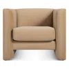 Blu Dot Double Down Lounge Chair In Camel Velvet