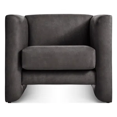 Blu Dot Double Down Lounge Chair - Slate Leather