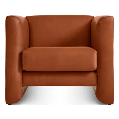 Blu Dot Double Down Lounge Chair - Toffee Leather