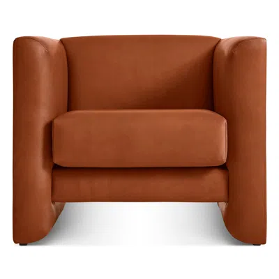 Blu Dot Double Down Lounge Chair In Toffee Leather