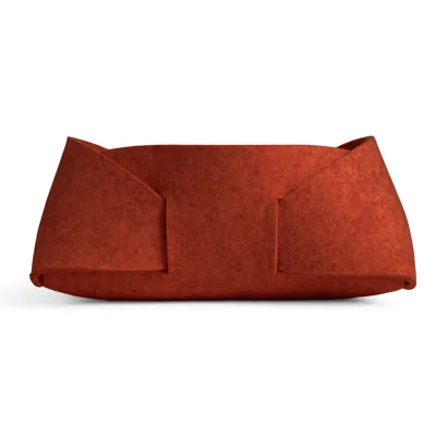 Blu Dot Double Tuck Medium Felt Basket - Tomato In Red