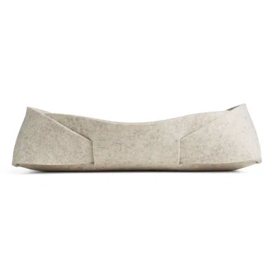 Blu Dot Double Tuck Small Felt Basket In Heathered Off White