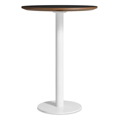 Blu Dot Easy Bar Height Table - 30" Round Bar Height / Black Laminate / White