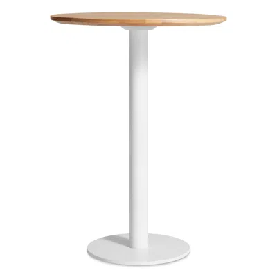 Blu Dot Easy Bar Height Table - 30" Round Bar Height / White Oak / White