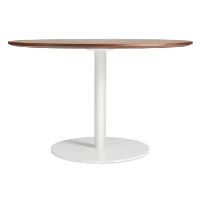Blu Dot Easy Round Dining Table - 48" Round / Walnut / White