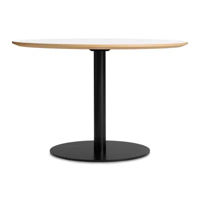 Blu Dot Easy Round Dining Table - 48" Round / White Laminate / Black