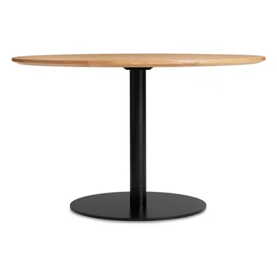 Blu Dot Easy Round Dining Table - 48" Round / White Oak / Black