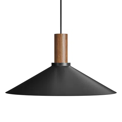Blu Dot Emblem Large Pendant Light In Black/walnut