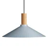 Blu Dot Emblem Large Pendant Light - Grey Blue / White Oak