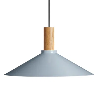 Blu Dot Emblem Large Pendant Light - Grey Blue / White Oak