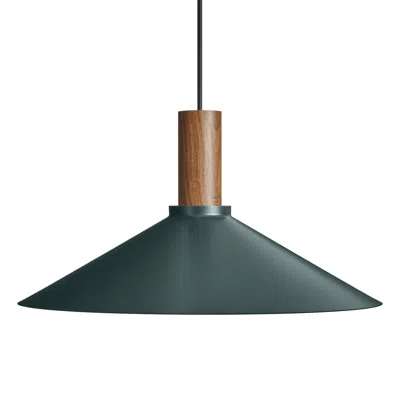 Blu Dot Emblem Large Pendant Light - Navy Green / Walnut
