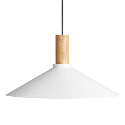 Blu Dot Emblem Large Pendant Light In White/white Oak