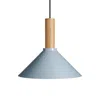 Blu Dot Emblem Medium Pendant Lamp In Grey Blue/white Oak